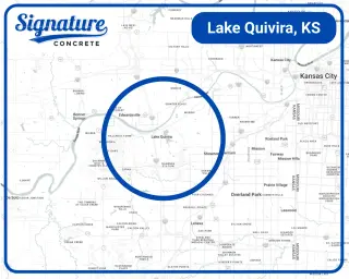 Concrete services area map for Lake Quivira and surrounding neighborhoods